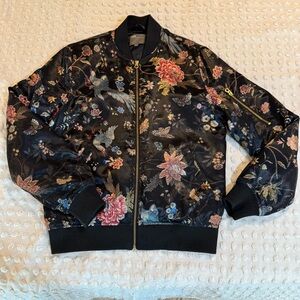 ASOS Satin Floral Bomber Jacket small